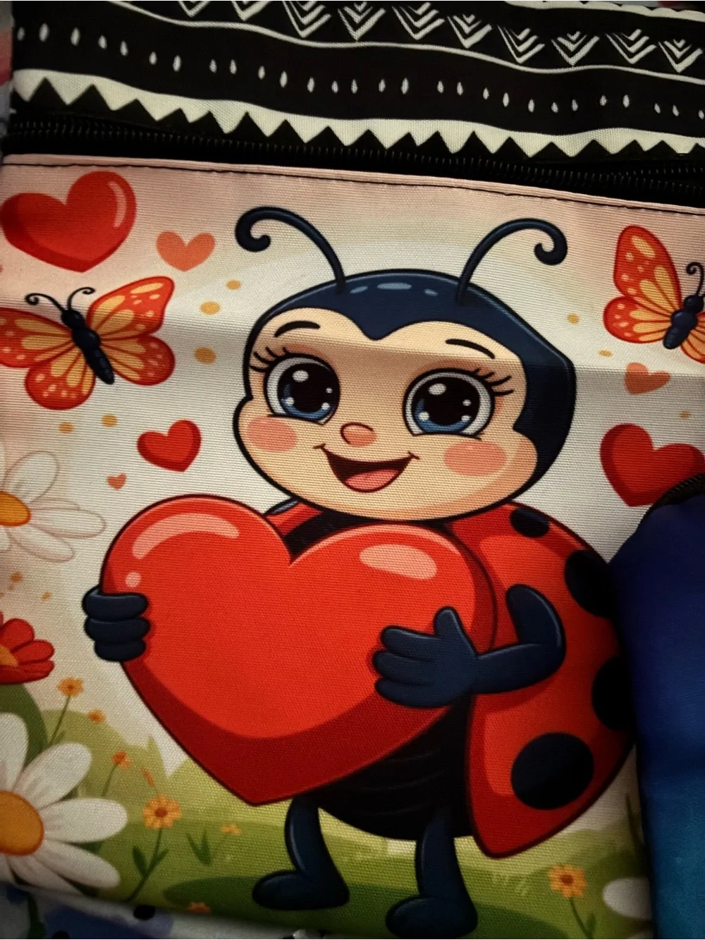 3 piece  Ladybug Crossbody Purse makeup bag and c– Red/Black Cute Cartoon Design